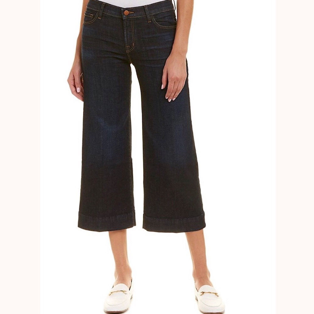 J BRAND Liza Mid Rise Crop Culotte Jeans Blameless